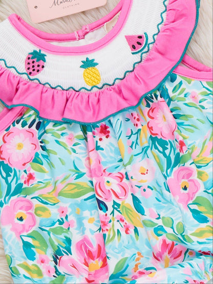 Fruity Summer Garden Smocked Bloomers Outfit