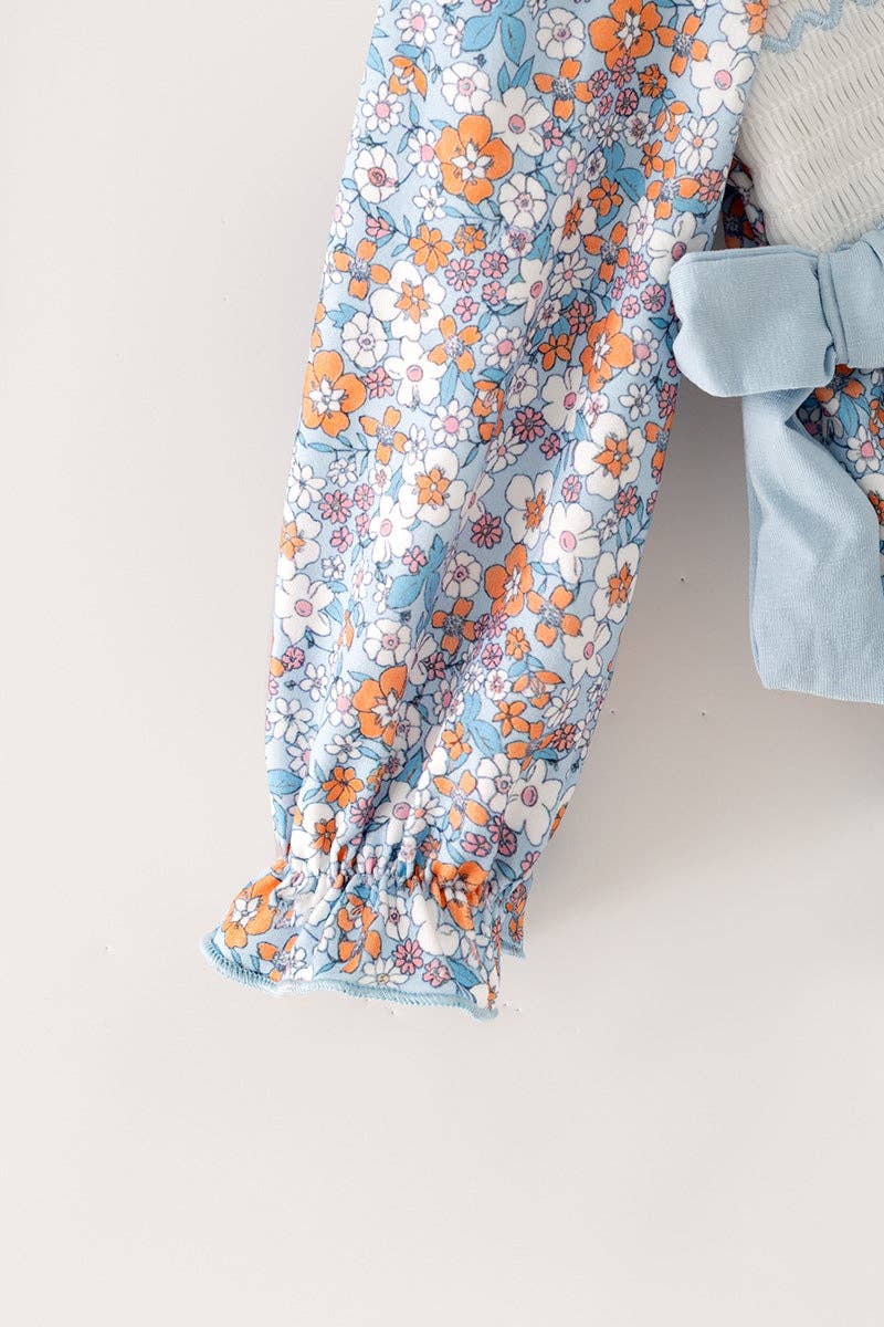 Blue Ditsy Floral Romper