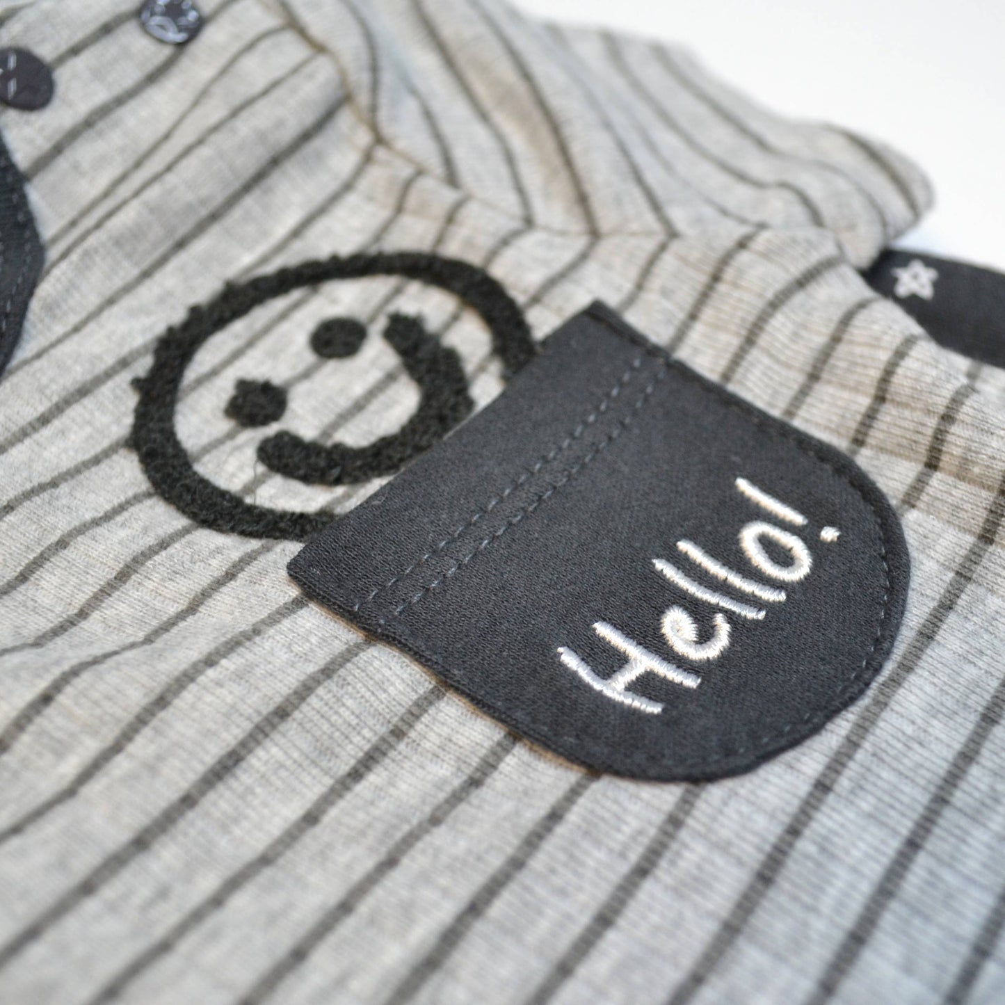 Pack of 3 Smile Hello Embroidery Bodysuits