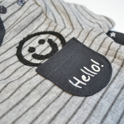 Pack of 3 Smile Hello Embroidery Bodysuits