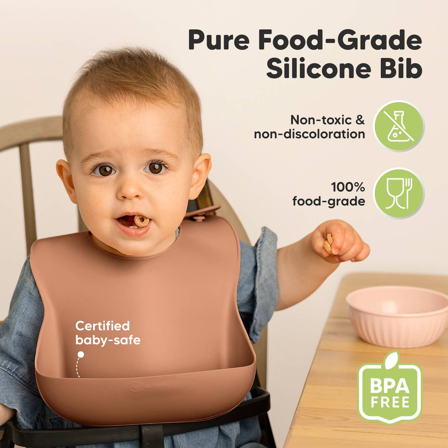 2-Pack Prep Silicone Bibs for Babies, Toddlers, Boys, Girls: Dusk