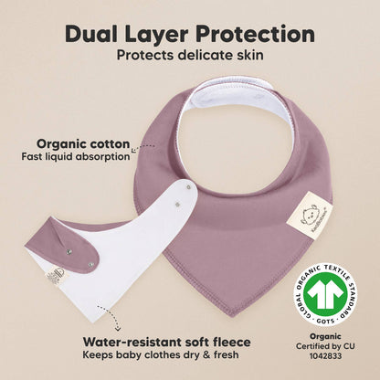 8-pack Baby Bandana Bibs for Girls and Boys: Mauve