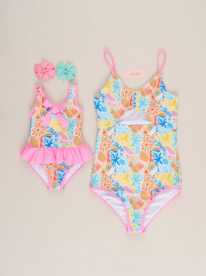 Family Tropical Beach Swimsuit - Girl: M(3yrs)
