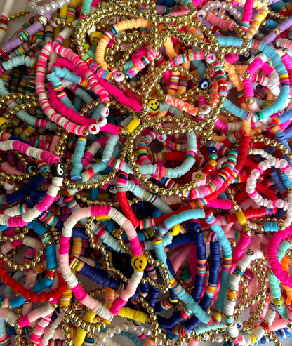 🩷Bright Colored Summer Stretchy Bracelets🌸: 50 Bracelets