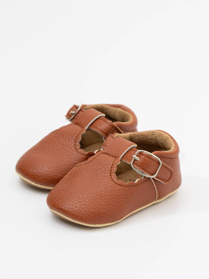 T-Strap Scalloped Buckle Shoes For Baby Girl: Leopard