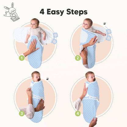 3pk Soothe Baby Swaddles 0-3 Months, Sleep Sack for Newborns: Storm / OS 0-3M