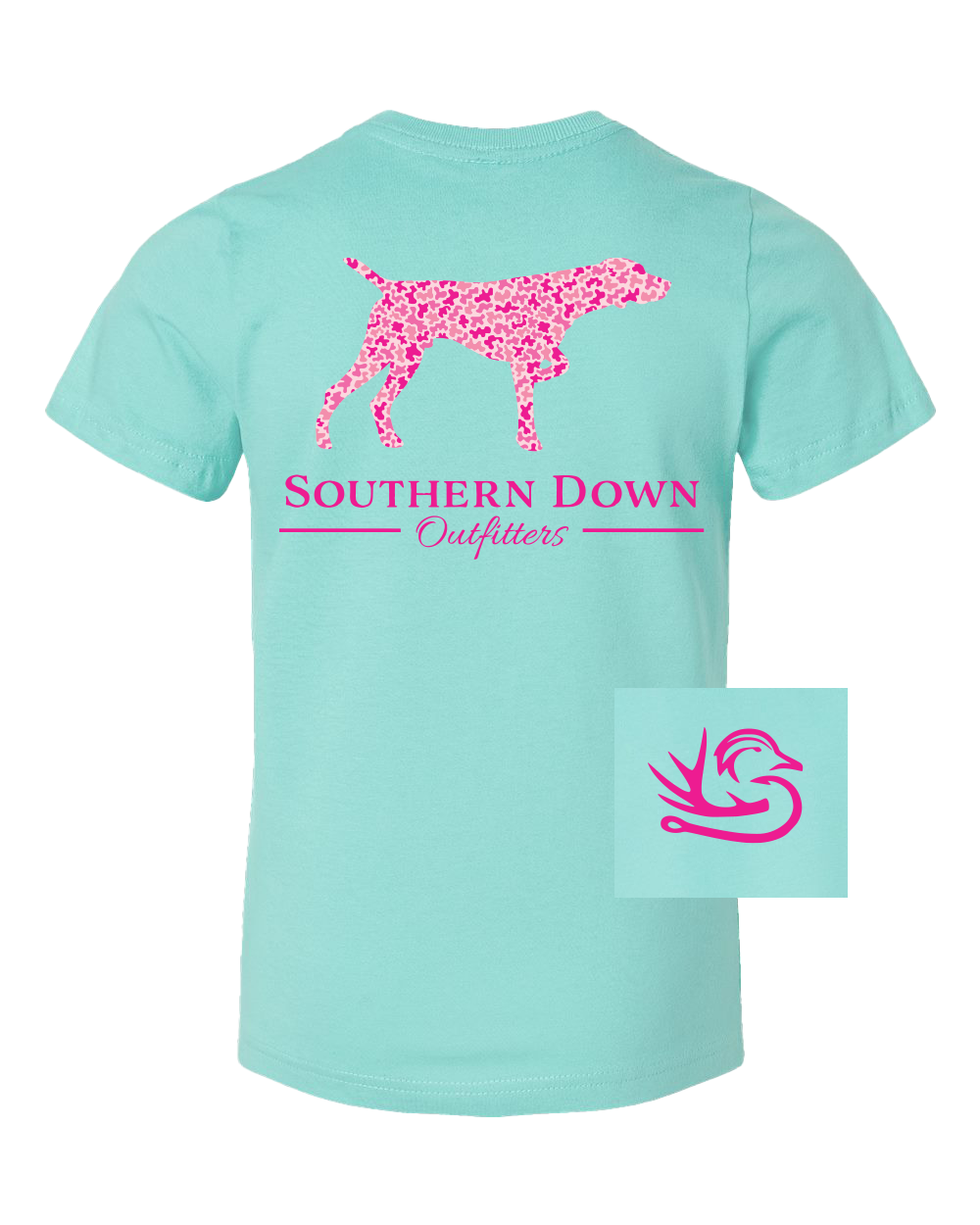 Pink Camo Dog Tee: Slate