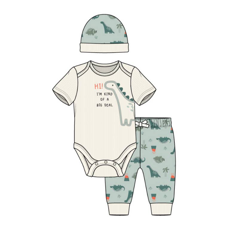 Baby 3pcs Chenille Applique Bodysuit Hat Pants Set