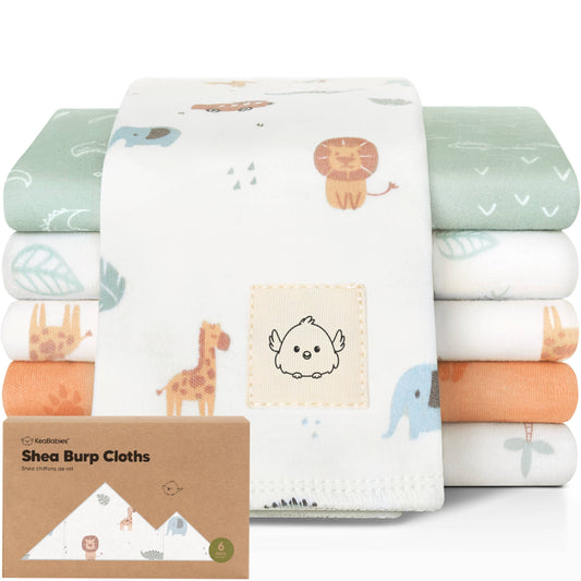 KeaBabies 6-Pack Shea Burp Cloths: Wilderness