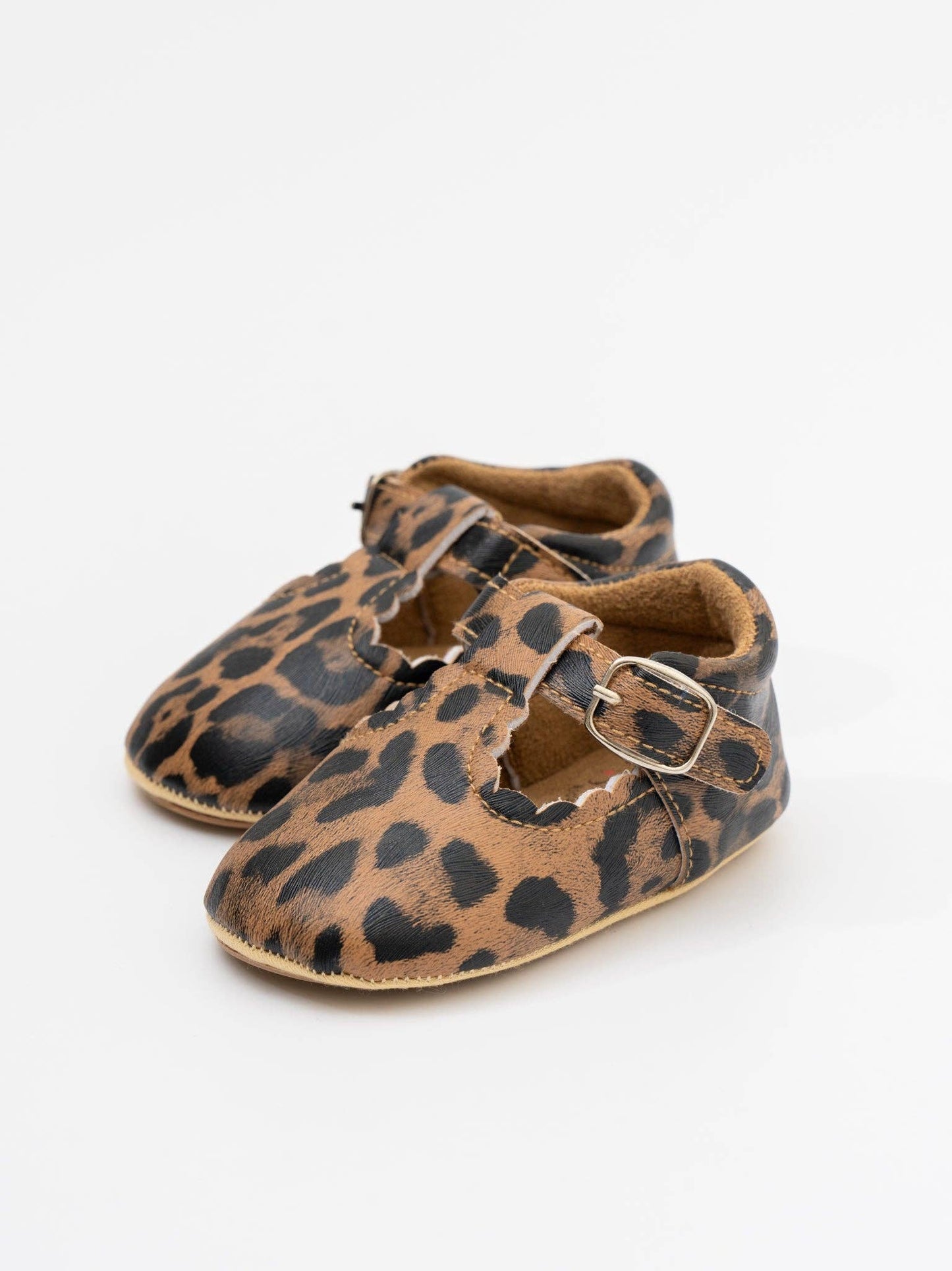 T-Strap Scalloped Buckle Shoes For Baby Girl: Black