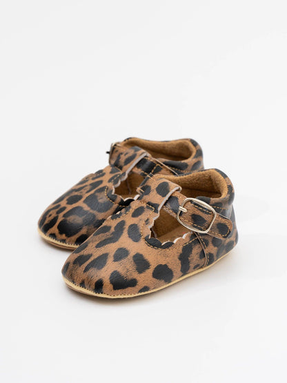 T-Strap Scalloped Buckle Shoes For Baby Girl: Brown