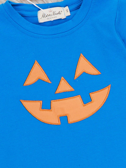 Jack-O-Lantern Embroidered Gingham Outfit