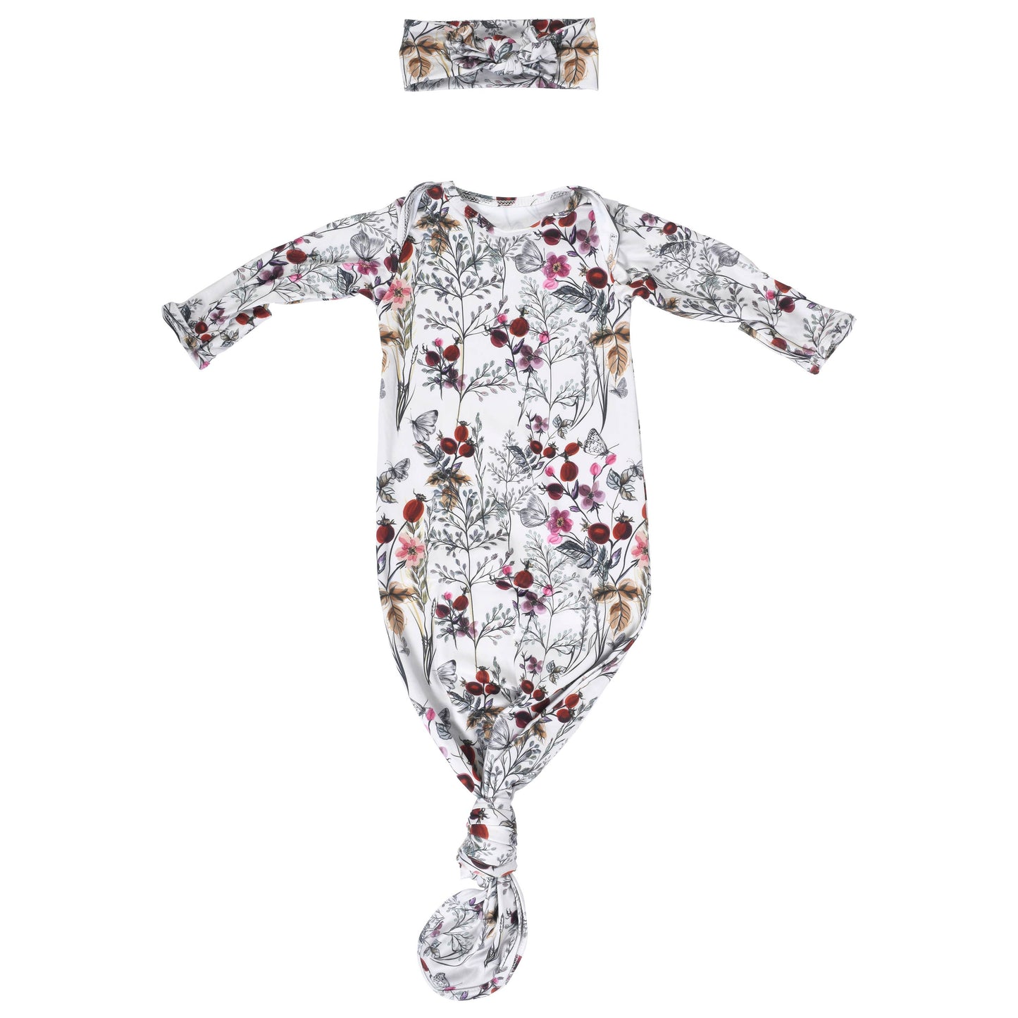 Floral Flower Knotted Gown & Bow