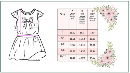 Girls Peach Floral Bow Skort Set