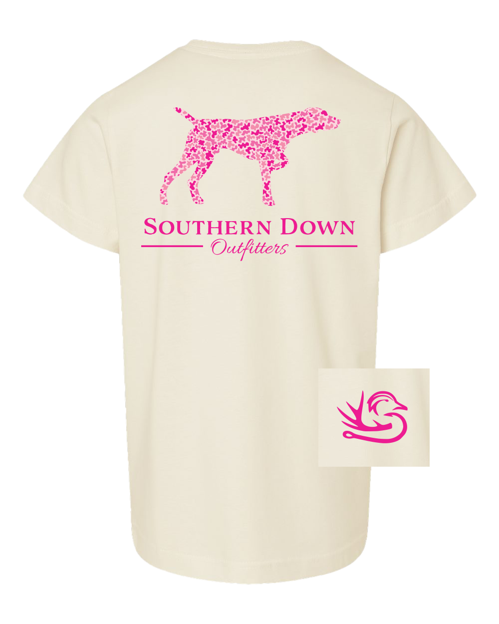 Pink Camo Dog Tee: Slate