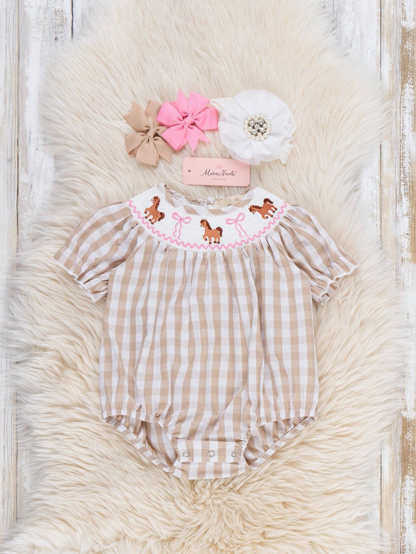Little Pony Meadow Smocked Bubble Romper