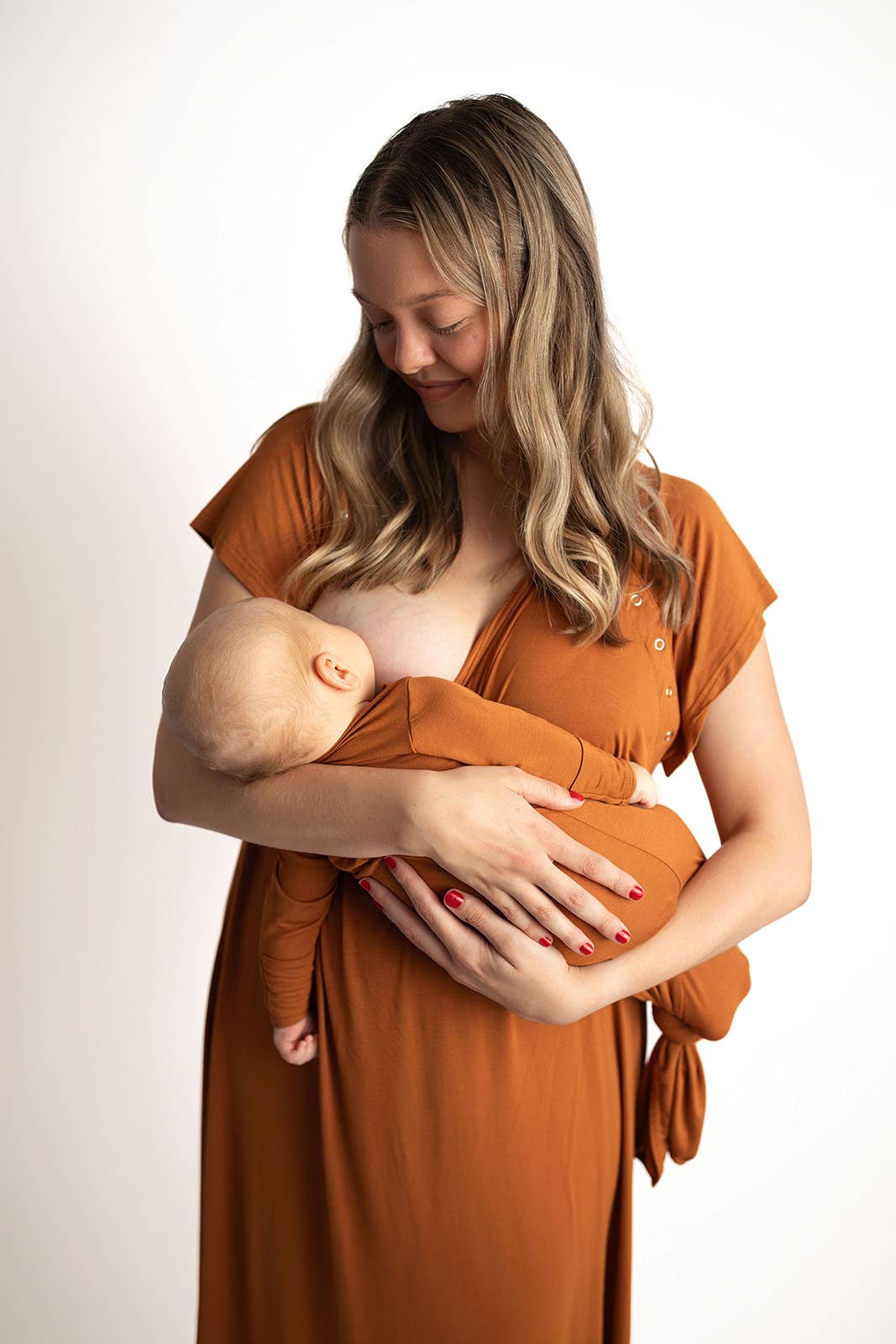 Saddle Longhorn Orange Western Knotted Newborn Baby Gown & Hat