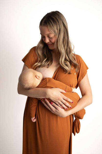 Saddle Longhorn Orange Western Knotted Newborn Baby Gown & Hat