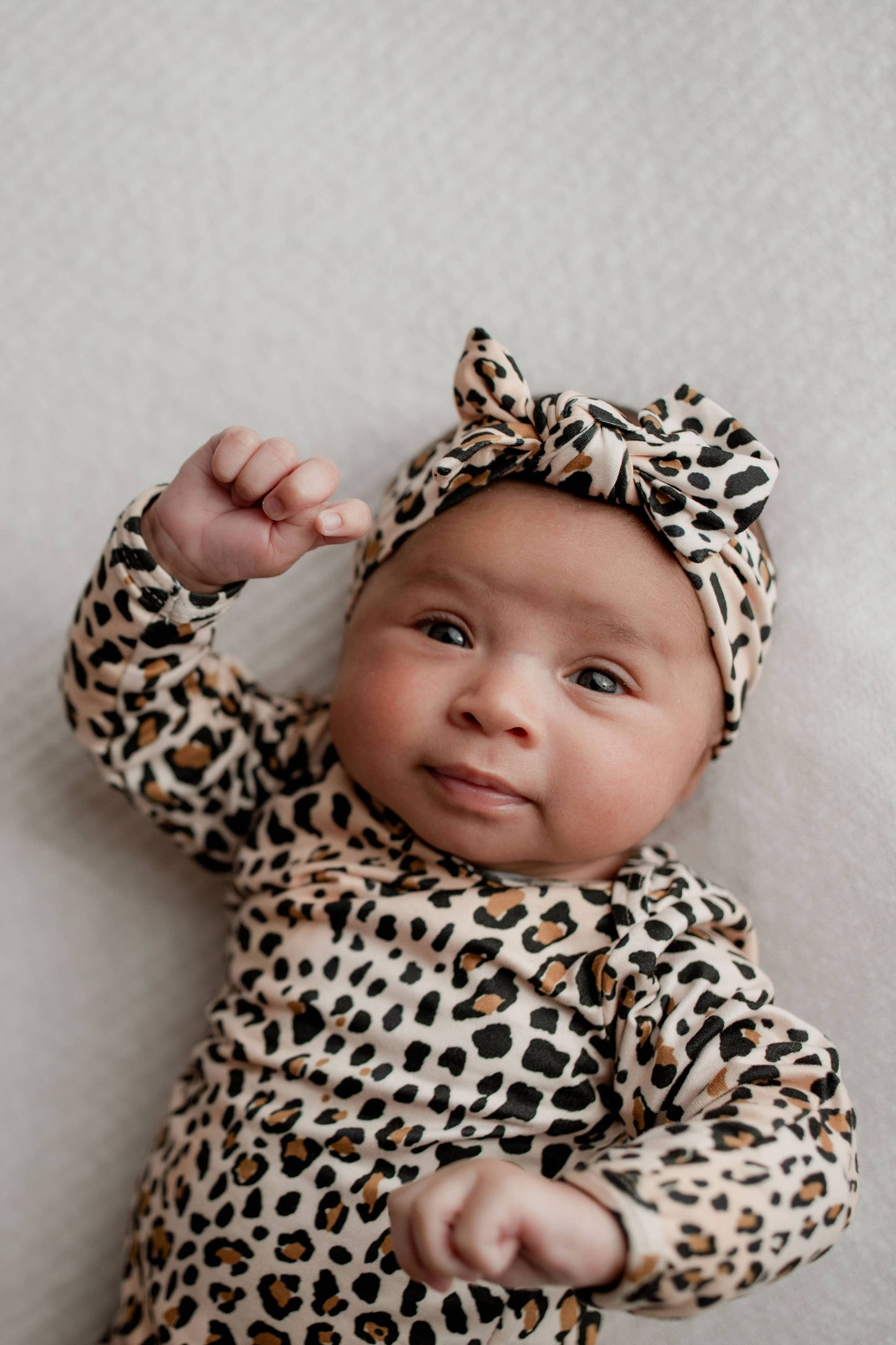Leopard Knotted Gown & Bow