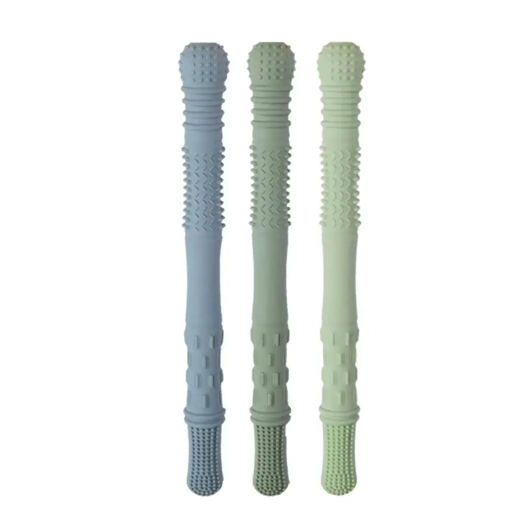 Hallow Teething Tubes - Dusty Teal, Sage & Soft Sage: Dusty Teal/Sage/Soft Sage