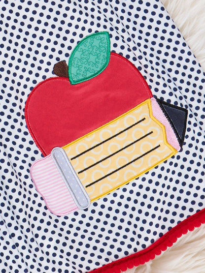 Polka Dot Pencil & Apple Ruffle Outfit