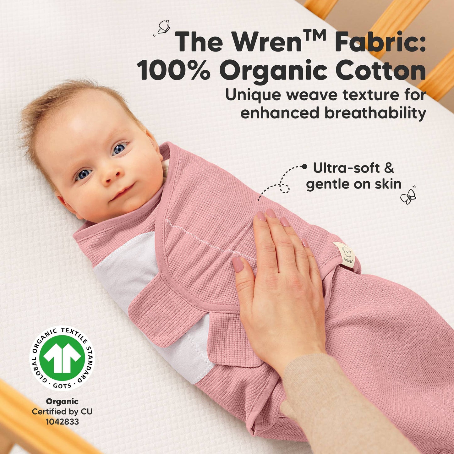 3pk Soothe Wren Swaddle Sleep Sacks for Newborns: Roseate / OS 0-3M