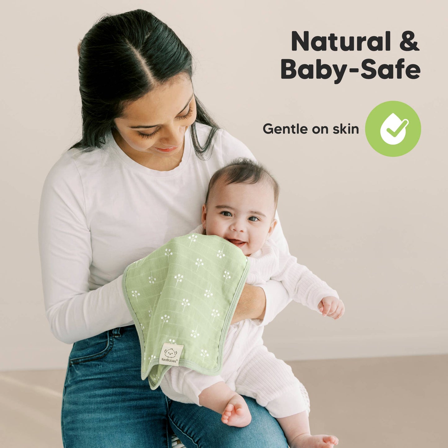 KeaBabies 5pk Lumi Muslin Burp Cloths for Baby Boys, Girls: Wild Bloom