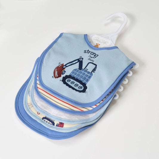5 Pack Soft Cotton Poly Embroidered Baby Bibs