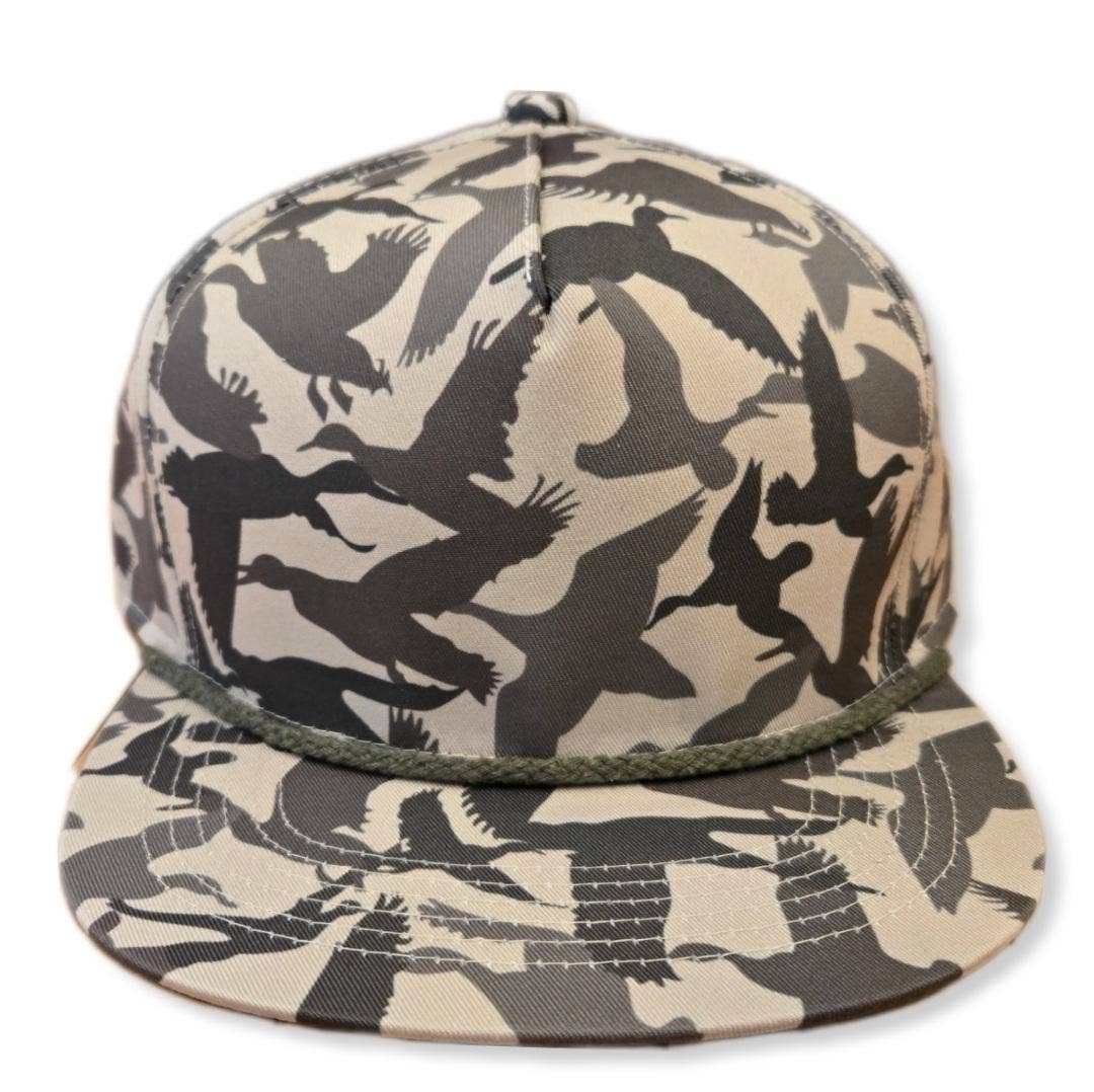 Duck Waterfowl Camo Snapback Rope Hat