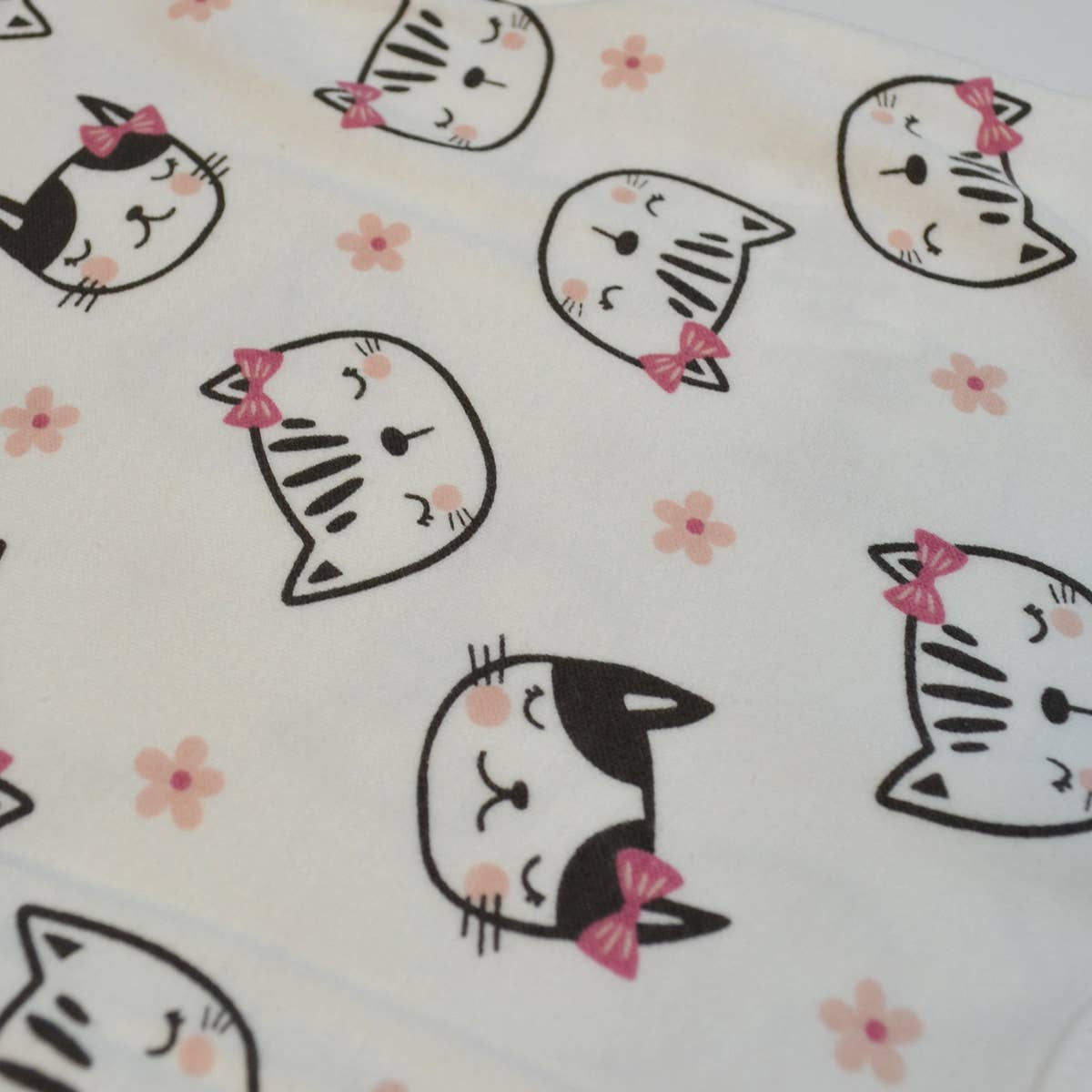 Set of 3 Cream Cat Chenille Embroidery Bodysuits