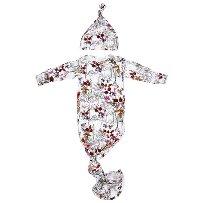 Floral Flower Knotted Gown & Bow