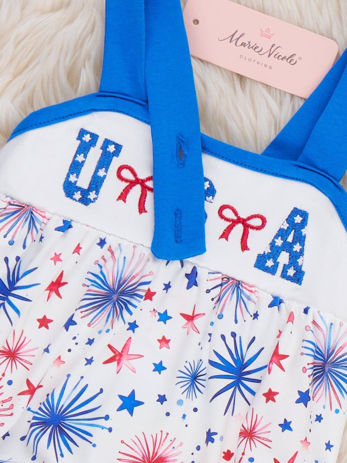Fireworks & Freedom Embroidered Bubble Romper