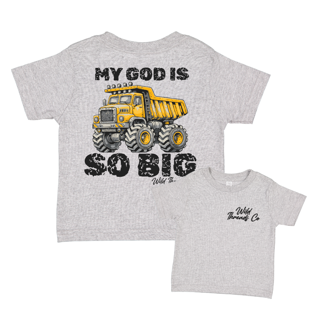 My God Is So Big Tee: Light Heather Gray