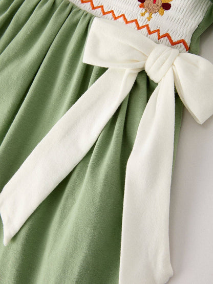 Thanksgiving Smock Embroidered Dress