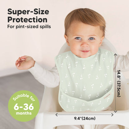 3-Pack Presto Waterproof Baby Bibs for Boys, Girls: Bloom