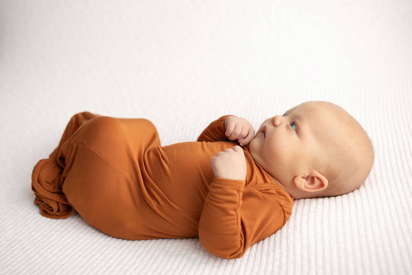 Saddle Longhorn Orange Western Knotted Newborn Baby Gown & Hat