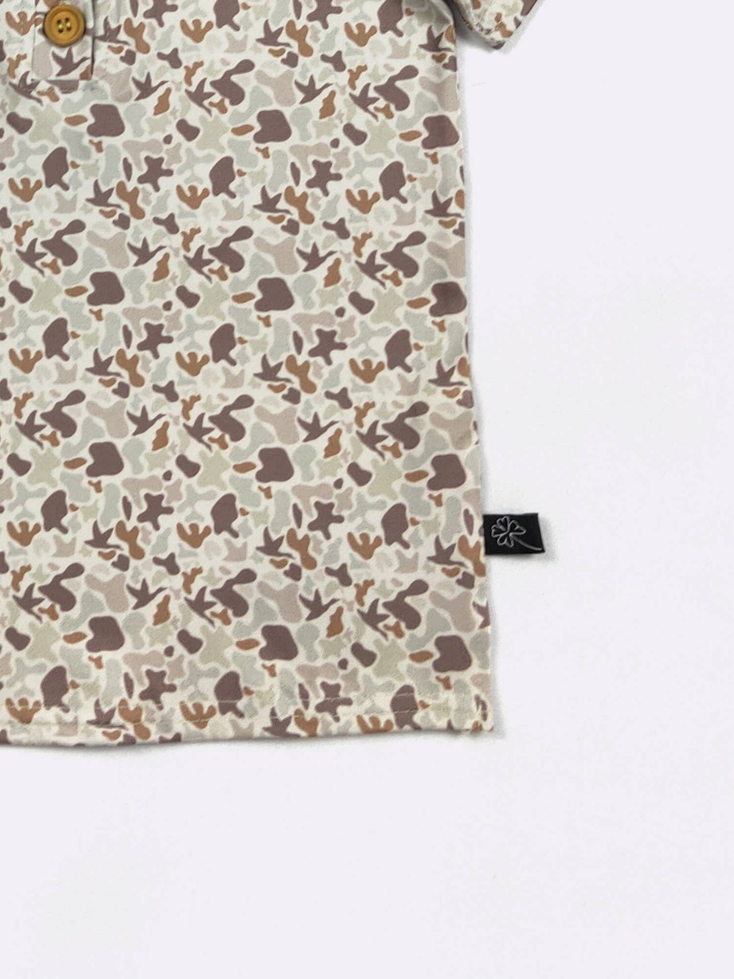 Muted Camo Boy Collar Shirt: 4t