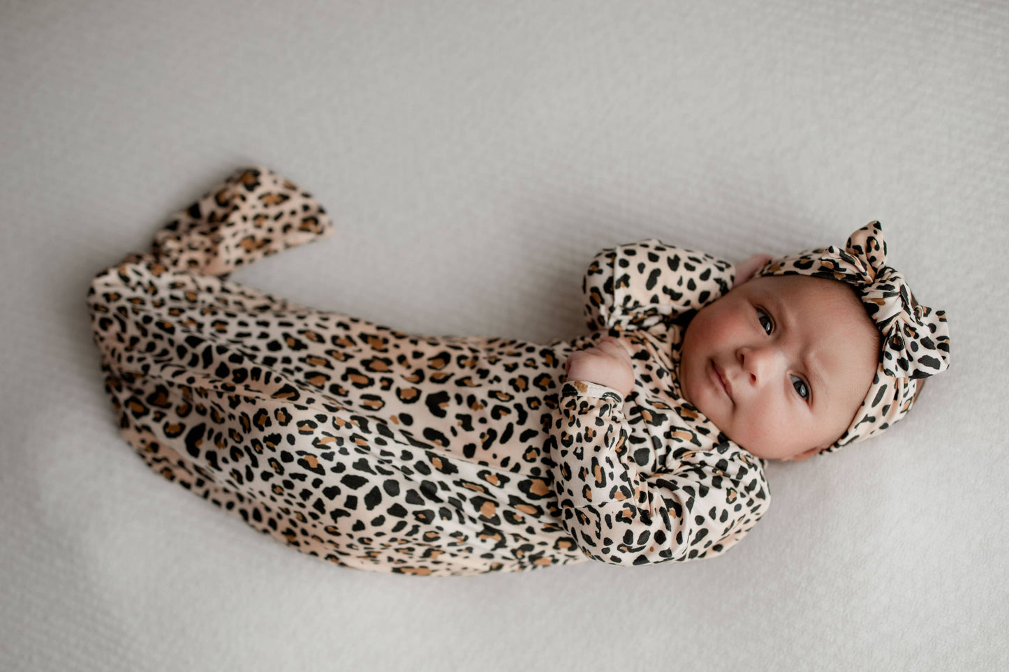 Leopard Knotted Gown & Bow