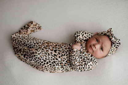 Leopard Knotted Gown & Bow