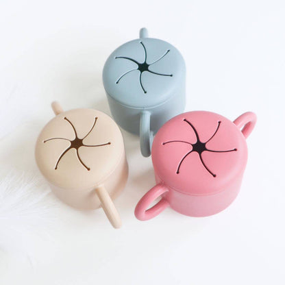 Silicone Snack Cup for Babies, Toddlers & Kids: Dusty Teal