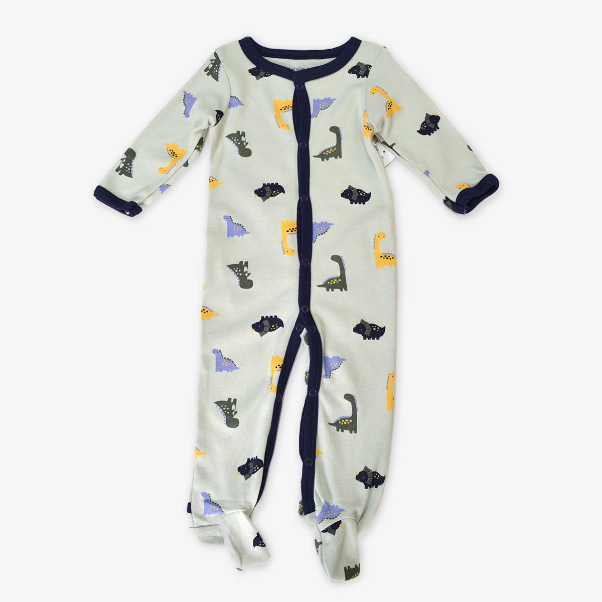 Dinosaurs Pattern Zipper Footie Pajamas