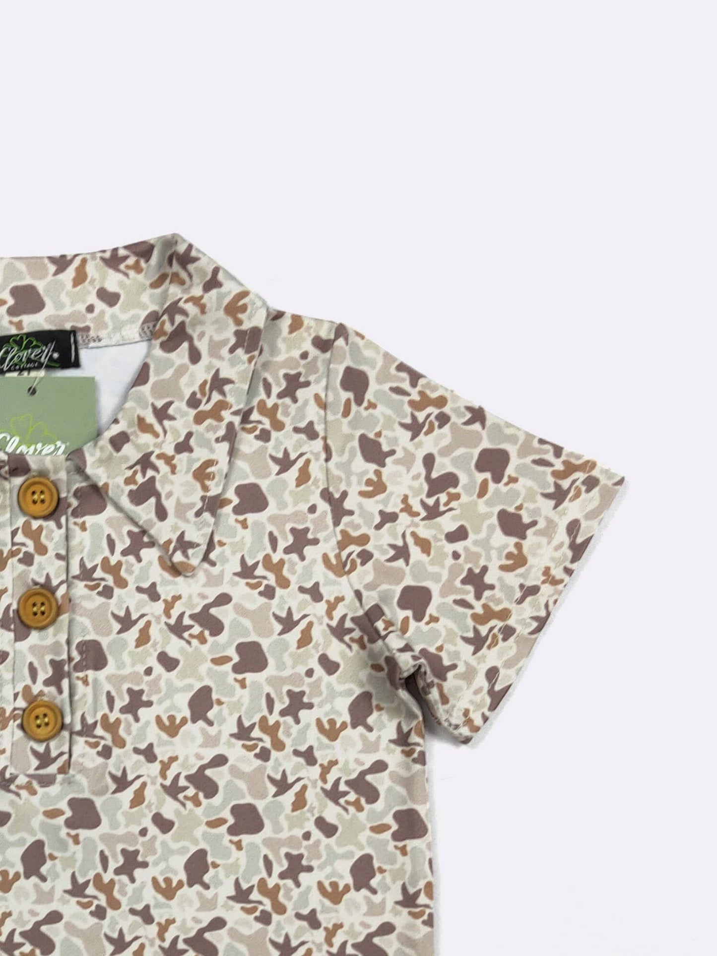 Muted Camo Boy Collar Shirt: 2t