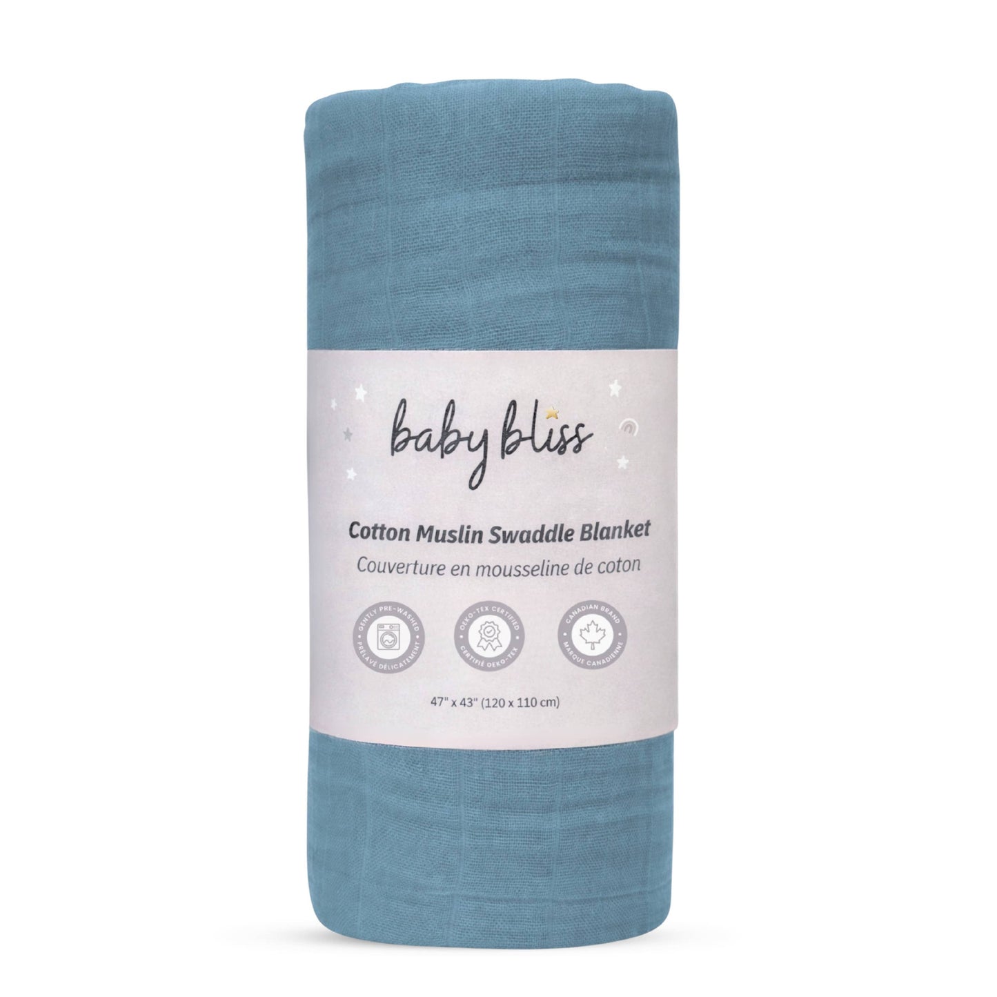 Muslin Swaddle Blanket - Lake Blue