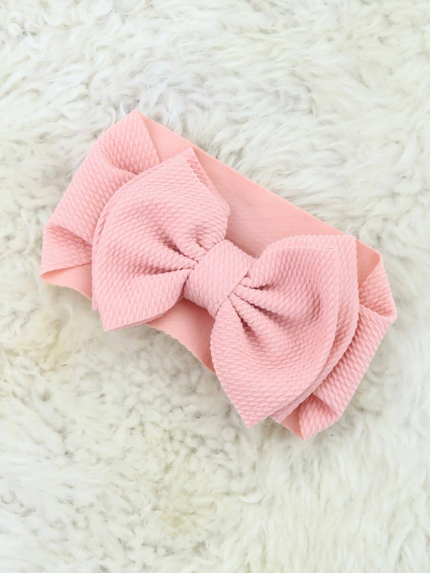 Double Layer Waffle Bow Headwrap - Latte