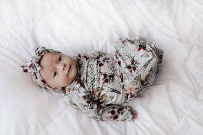 Floral Flower Knotted Gown & Bow