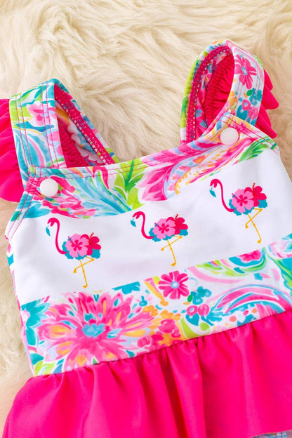 Flamingo Printed Baby Swimsuit