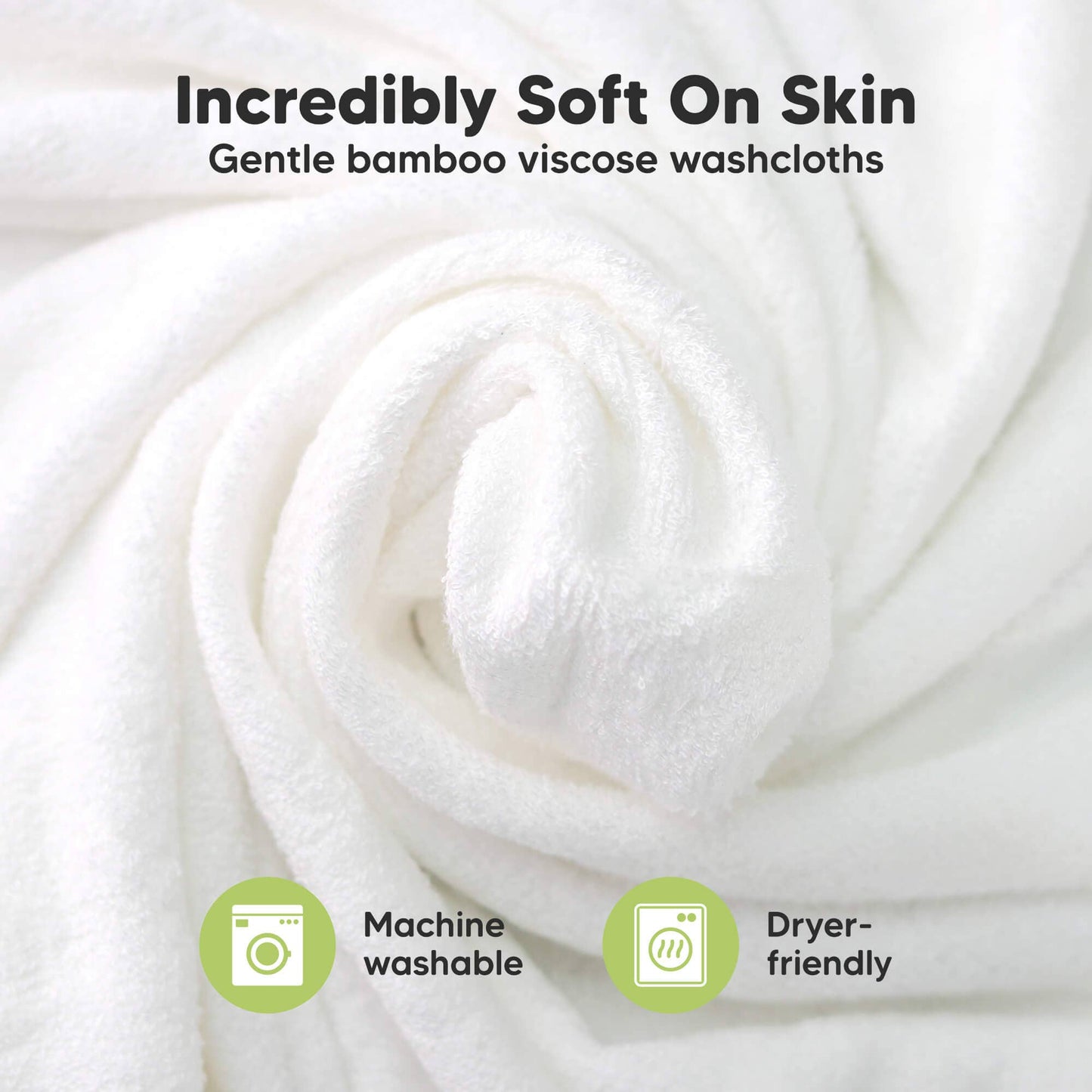 6-Pack Baby Wash Cloths: Verde