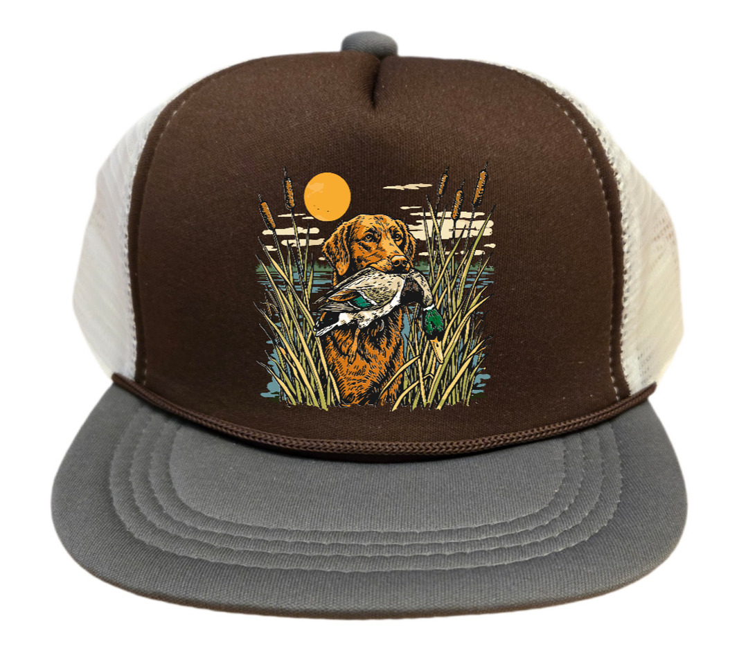 Toddler Kid's Dog Duck Hunting Trucker Hat: Ducks