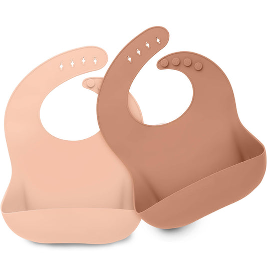 2-Pack Prep Silicone Bibs for Babies, Toddlers, Boys, Girls: Dusk