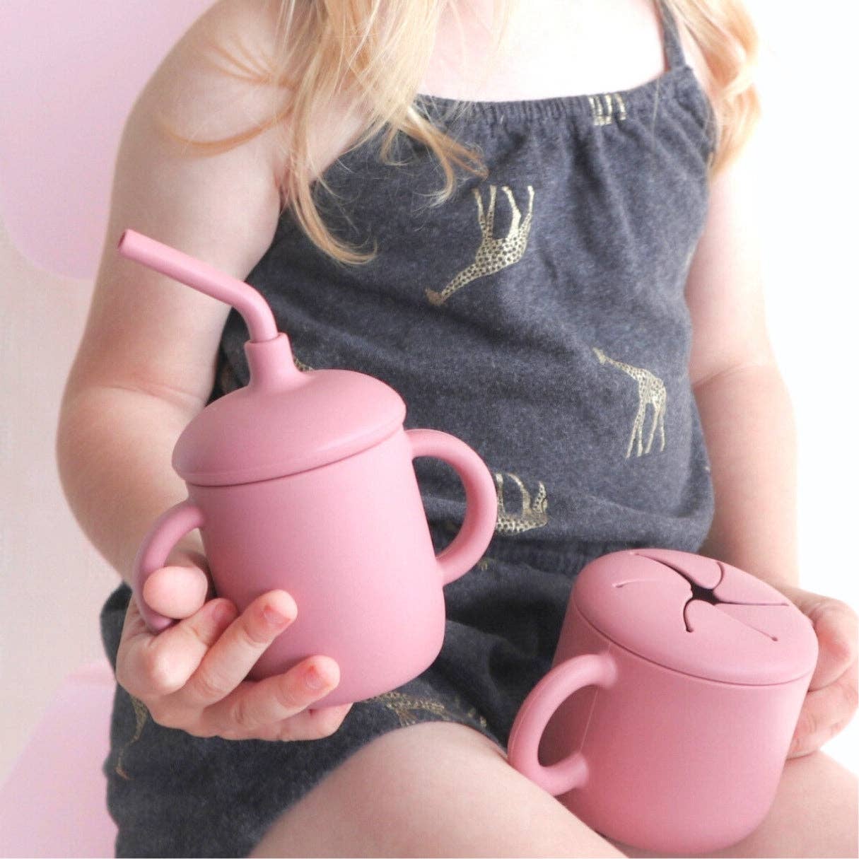 Silicone Snack Cup for Babies, Toddlers & Kids: Almond